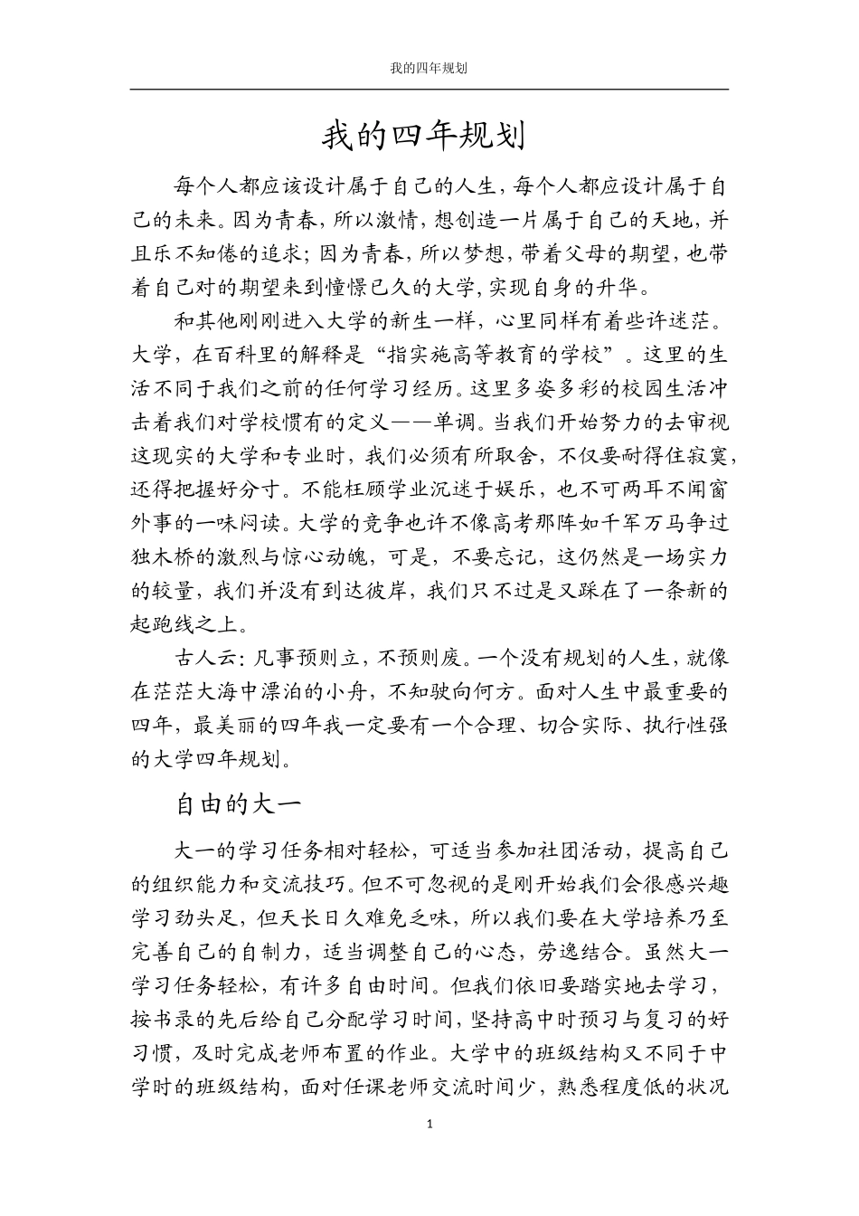 大学四年规划_第1页