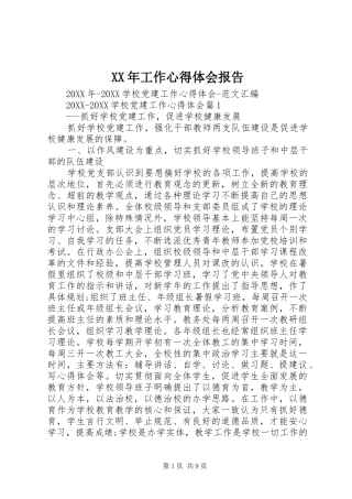 2024年工作心得体会报告