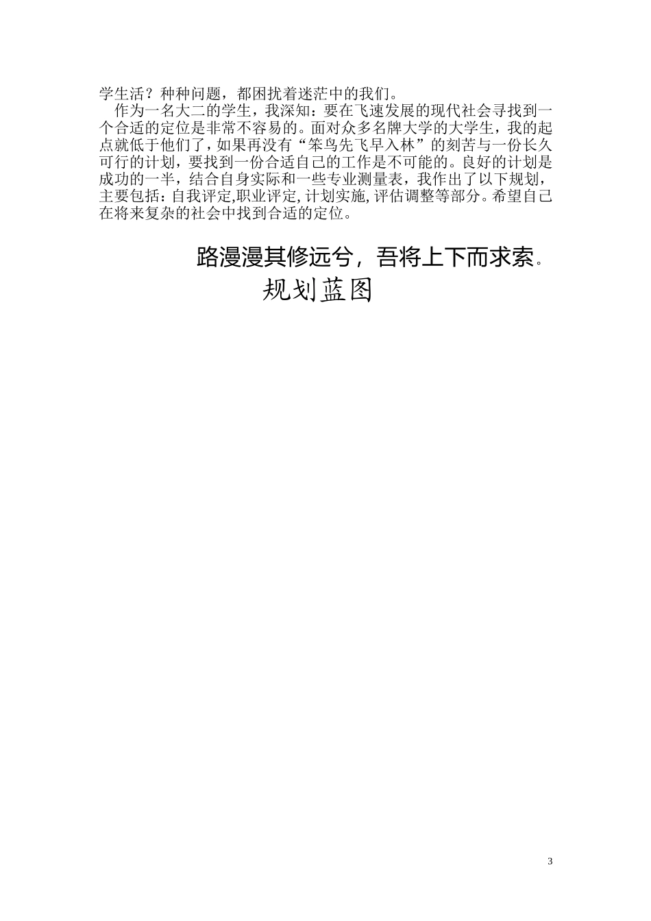 大学四年职业生涯规划_第3页