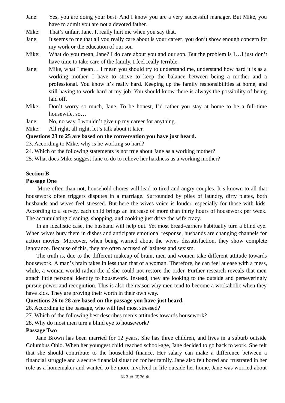 大学体验英语(第三版)一周一练4答案及听力原文_第3页