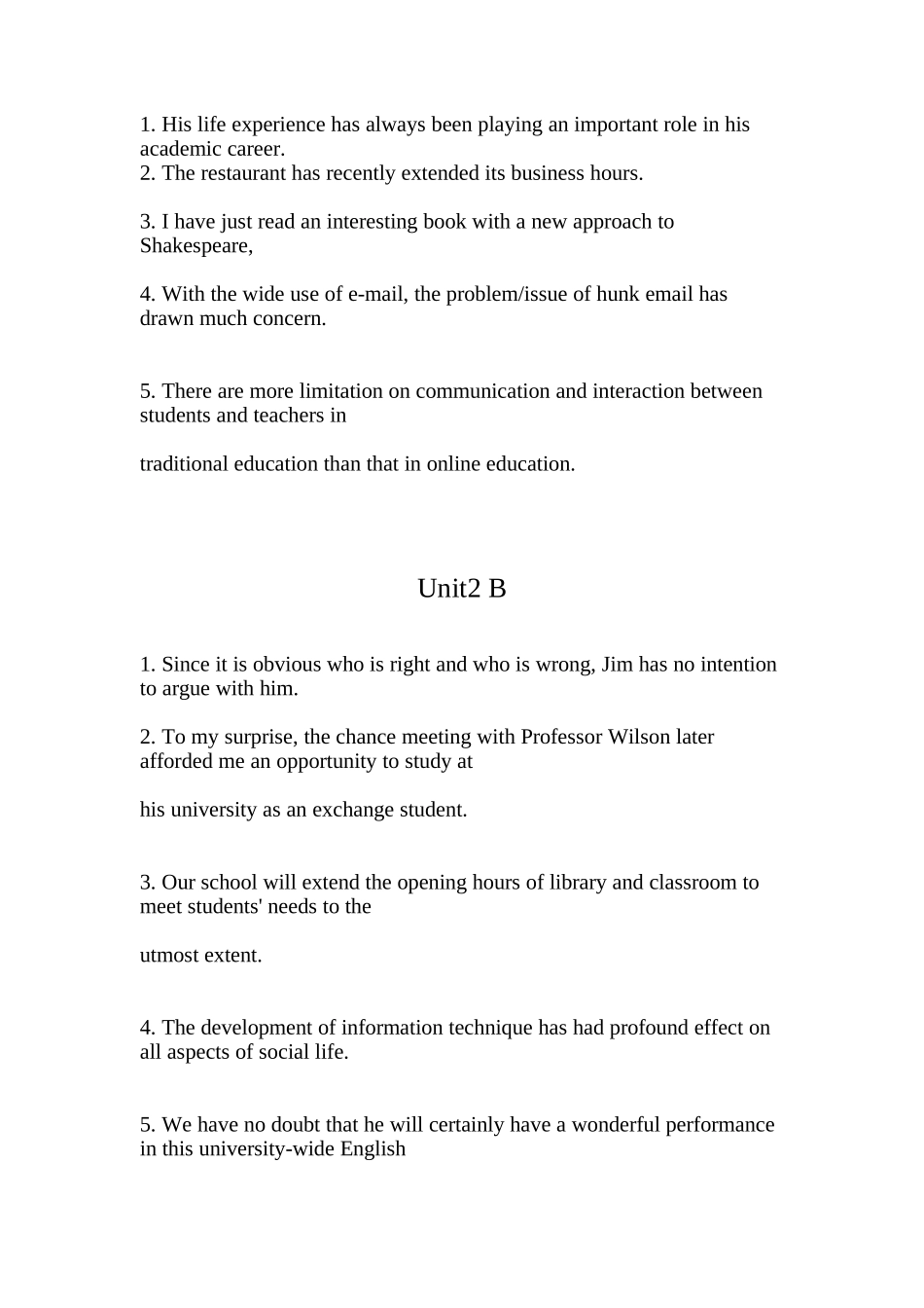 大学体验英语第一册翻译题答案_第2页