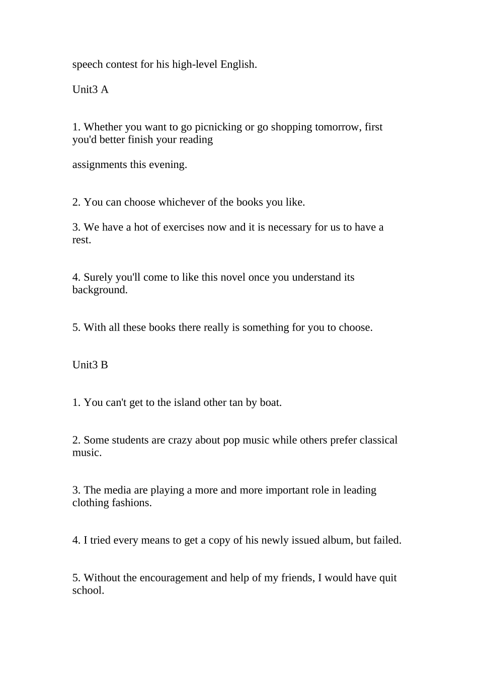 大学体验英语第一册翻译题答案_第3页