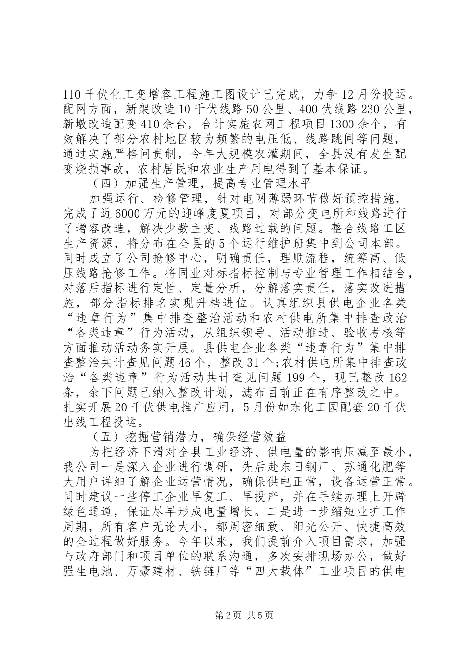 2024年工作总结供电公司工作总结_第2页