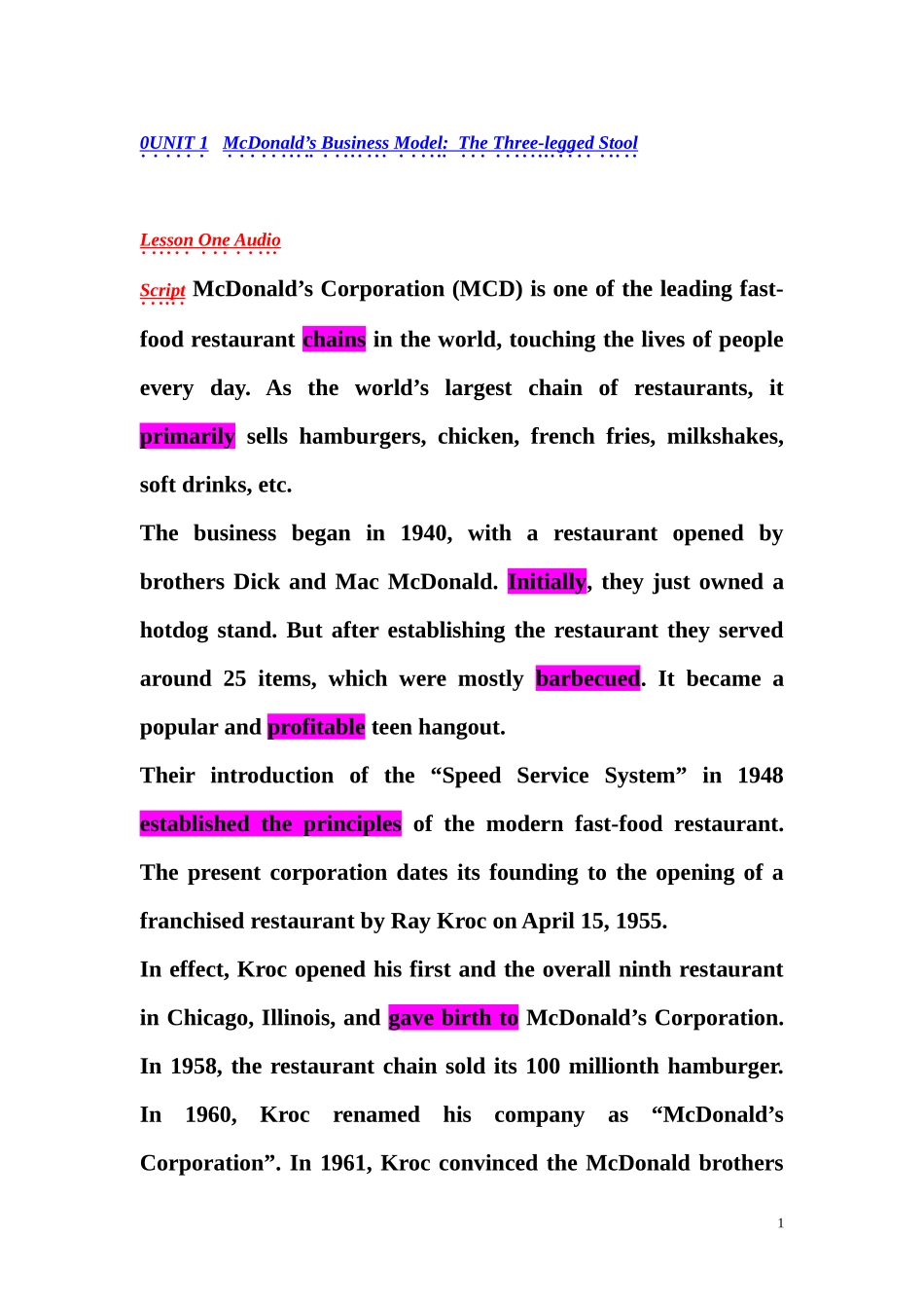 大学体验英语视听说第二册文本(1-8)--audio+及homelistening_第1页