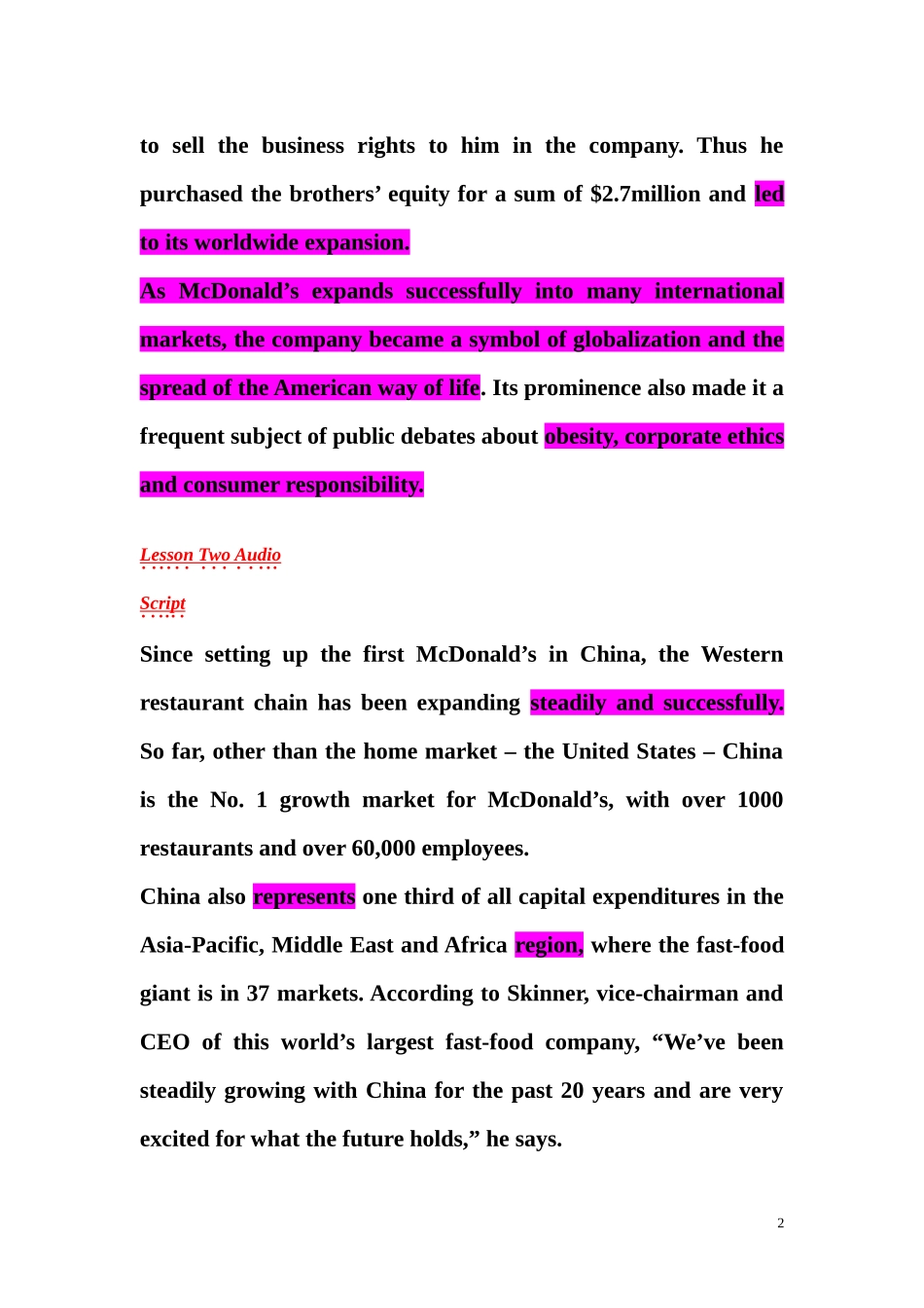 大学体验英语视听说第二册文本(1-8)--audio+及homelistening_第2页