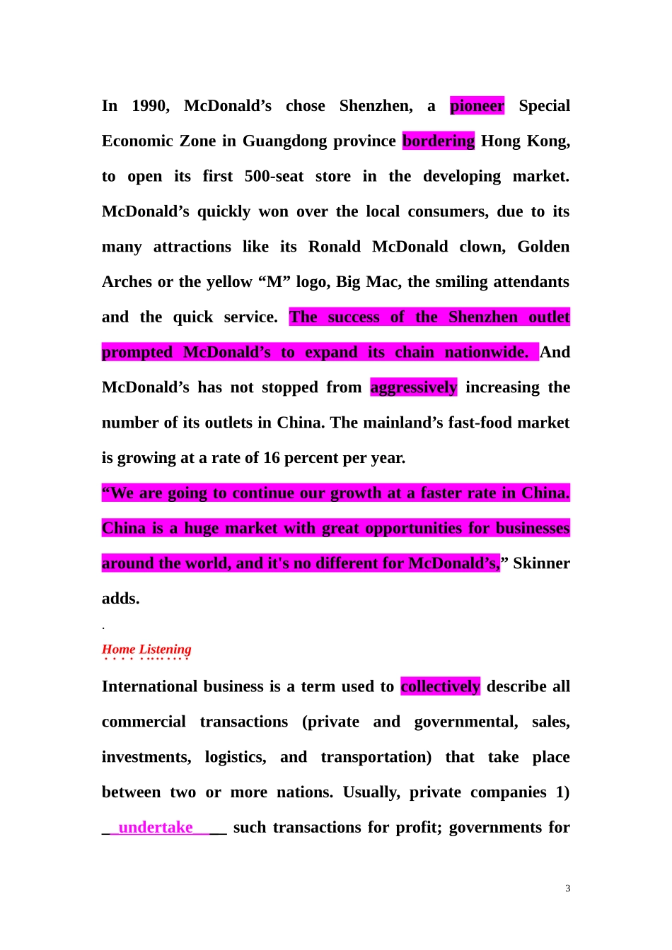 大学体验英语视听说第二册文本(1-8)--audio+及homelistening_第3页