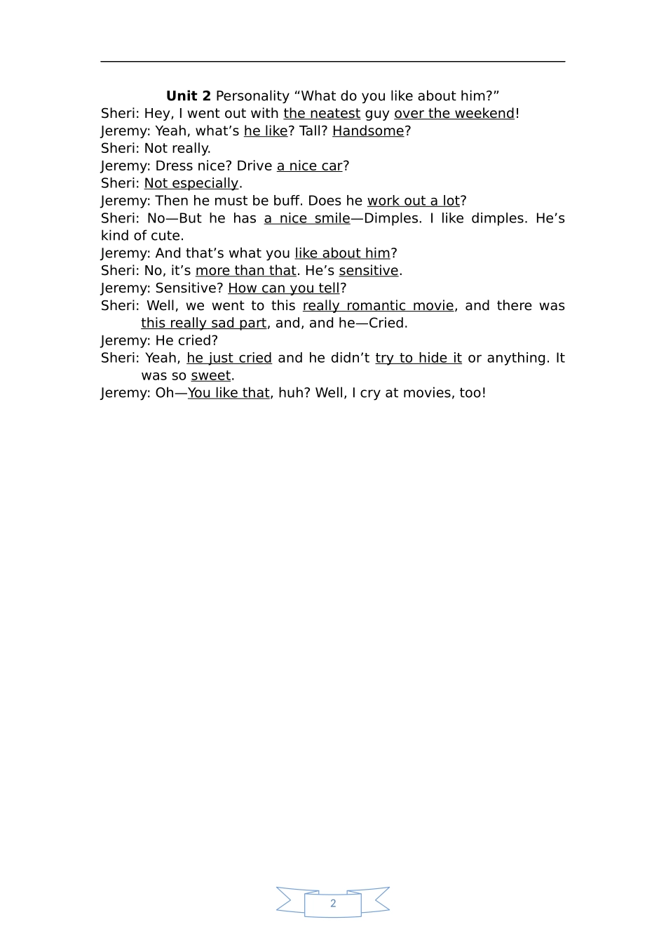 大学体验英语听说教程2(第二版)听力原文(最后两题)_第2页