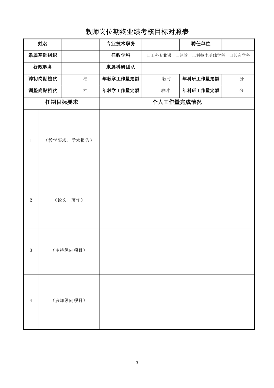 大连交通大学教职工考核表_第3页