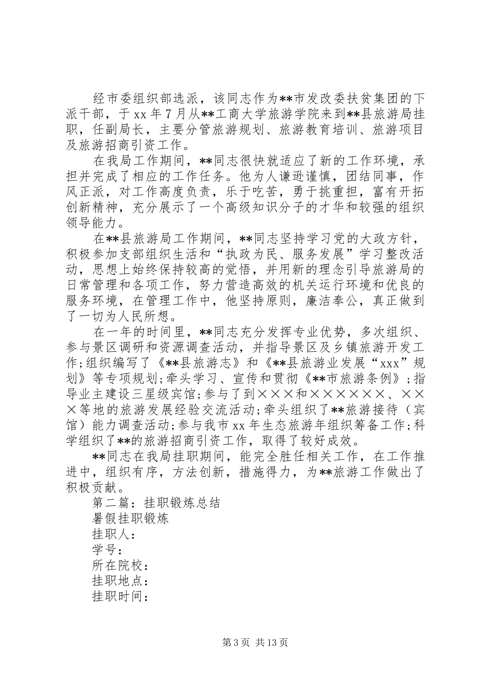 2024年挂职锻炼总结_第3页