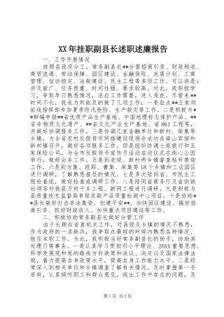 2024年挂职副县长述职述廉报告