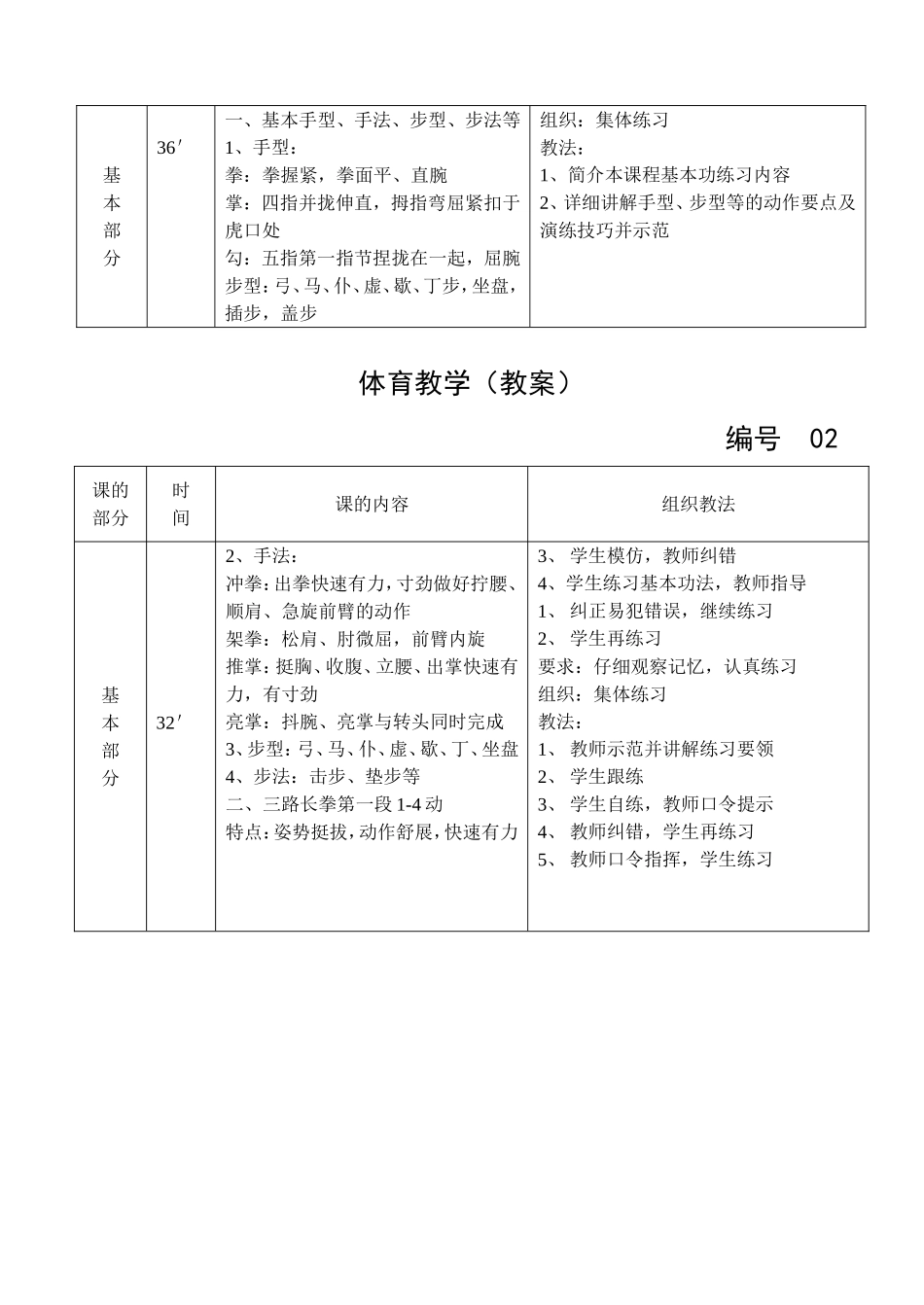大学体育必修课第三路长拳教案_第2页