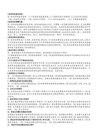 大学生经济法简答题