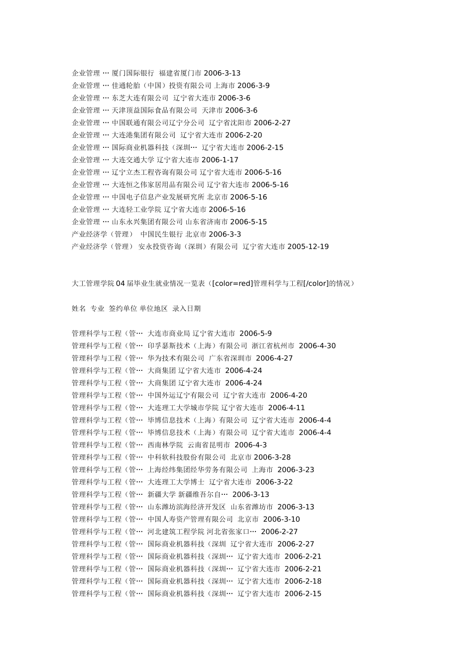 大连理工大学毕业研究生就业情况总表_第2页