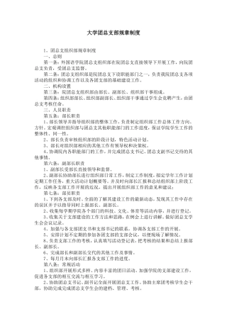 大学团总支部规章制度