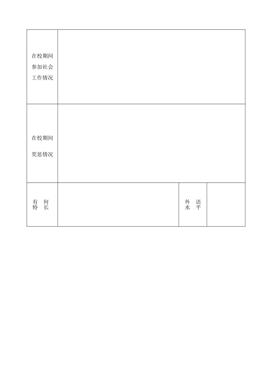 大学生就业推荐表模板_第3页