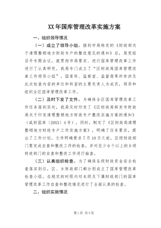 2024年国库管理改革实施方案