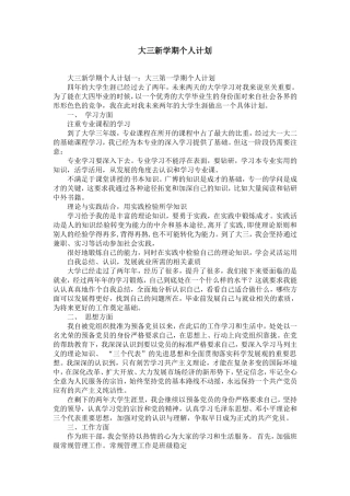 大三新学期个人计划