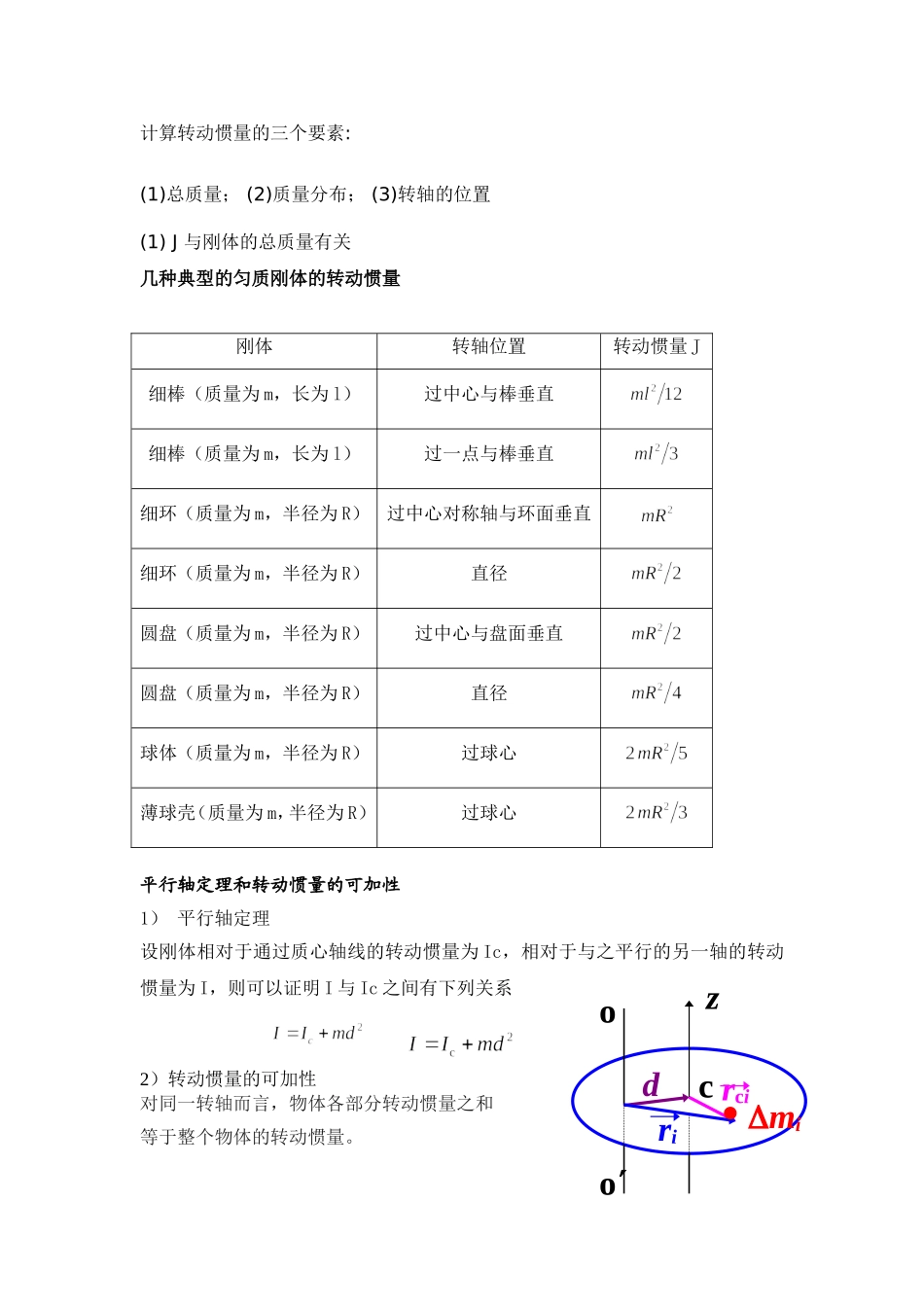 大学物理刚体部分知识点总结_第3页