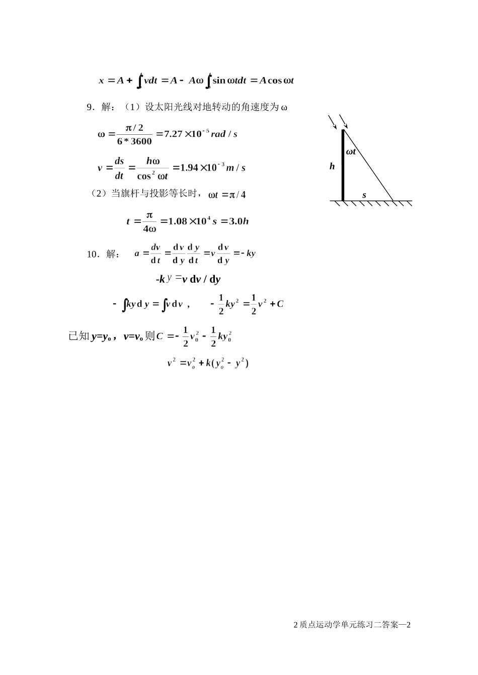大学物理活页作业答案(全套)_第2页