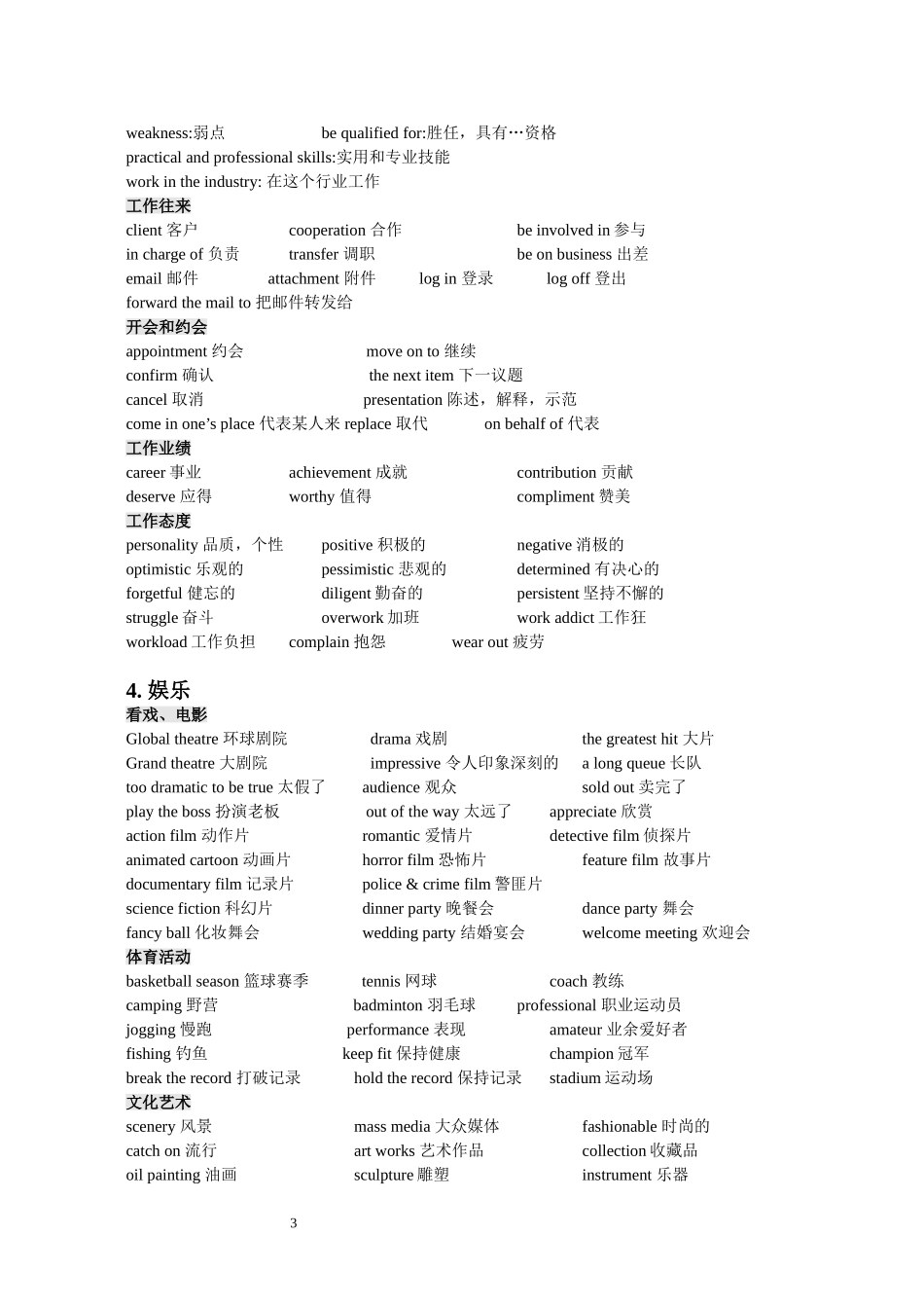 大学英语四级听力必备高频词汇_第3页