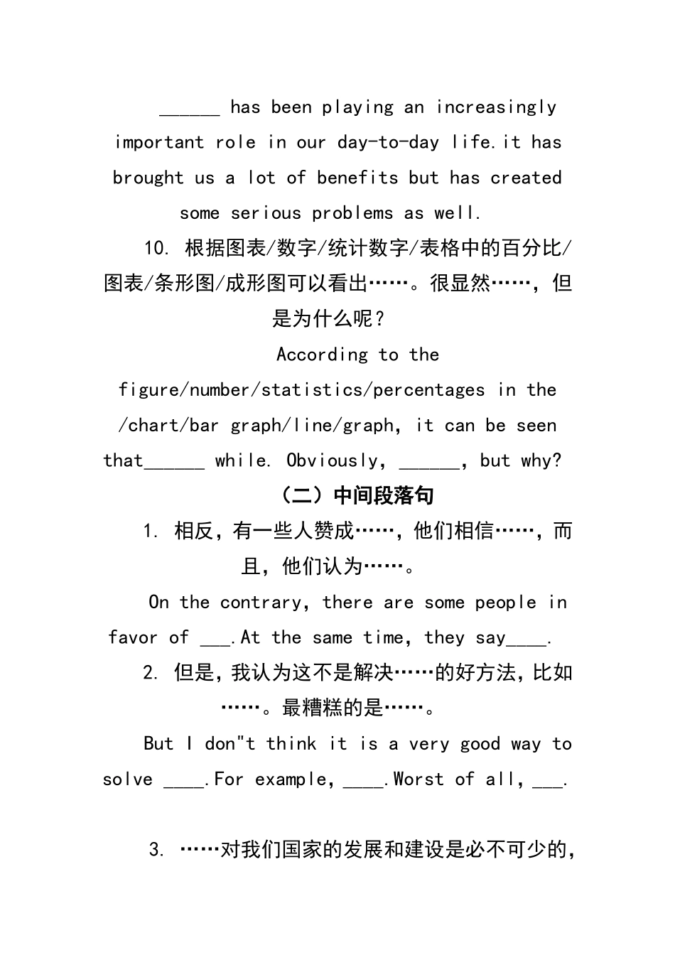 大学英语四级万能作文模板_第3页