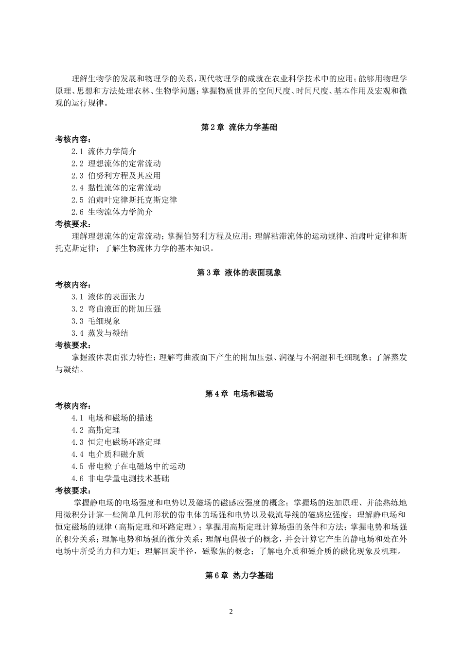 大学物理考试大纲(食品科学)王国栋_第2页