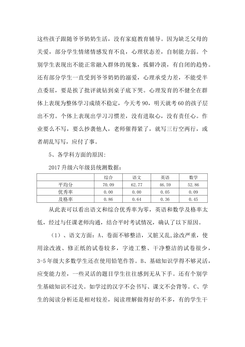 大琉璃学校统测成绩反思及提高教学成绩实施方案_第2页