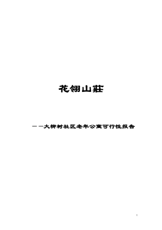大柳树老年公寓可行性报告2