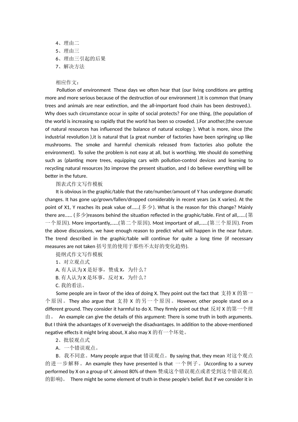 大学英语四级作文经典模板_第3页
