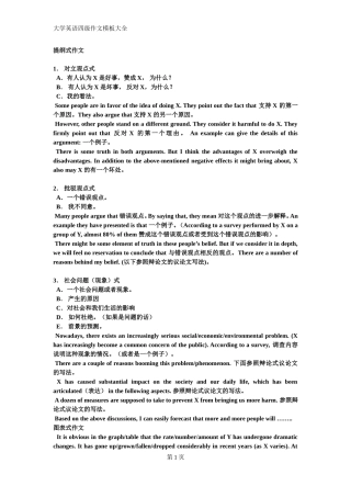 大学英语四级作文模板大全