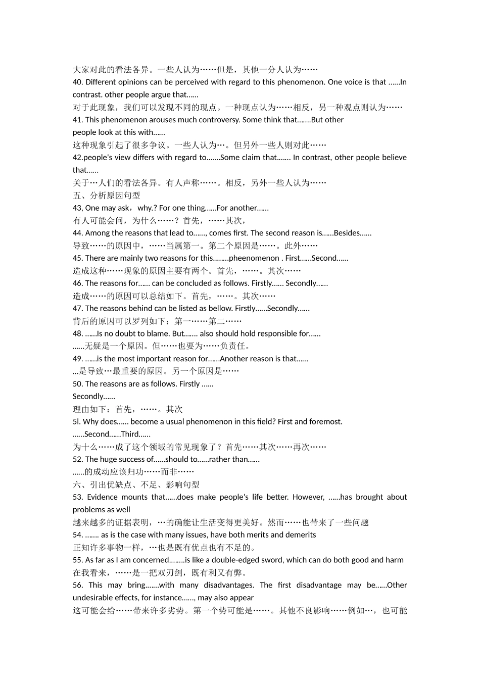 大学英语四级作文万能句型100条_第3页