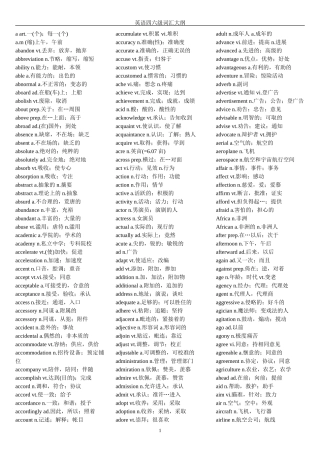 大学英语四六级词汇完整打印版