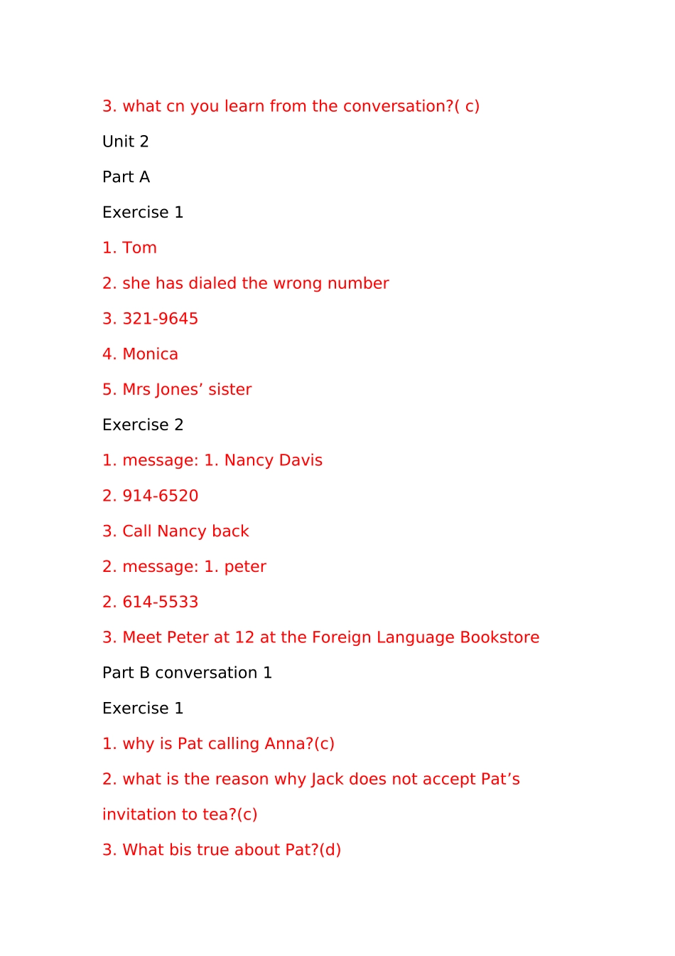 大学英语听说2答案(第三版)_第3页