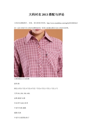 大码衬衣2013搭配与评论