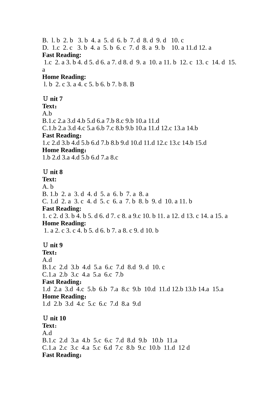 大学英语专业泛读教程第二册参考答案_第3页