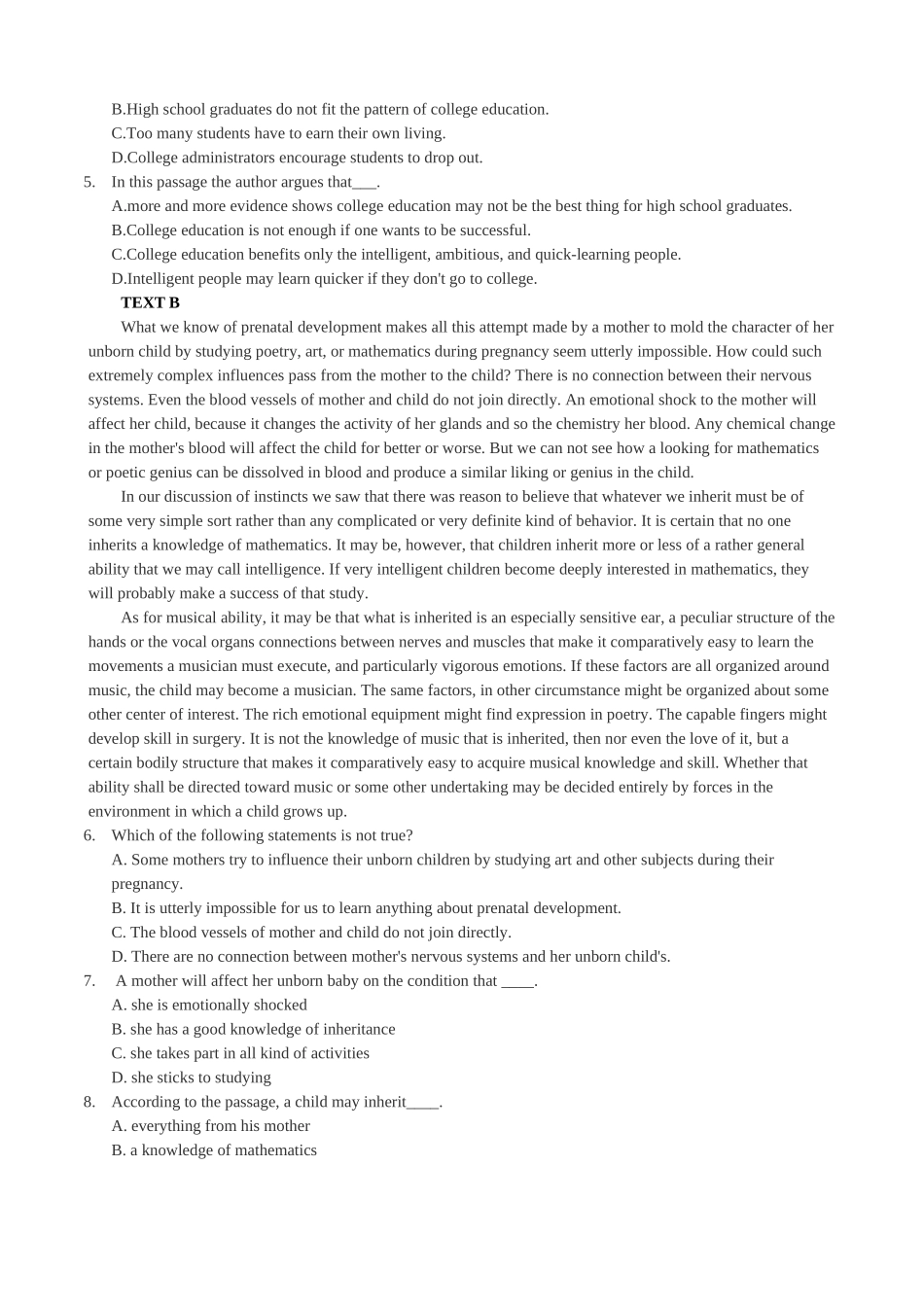 大学英语专业四级阅读理解模拟试题(含答案)(03)_第2页