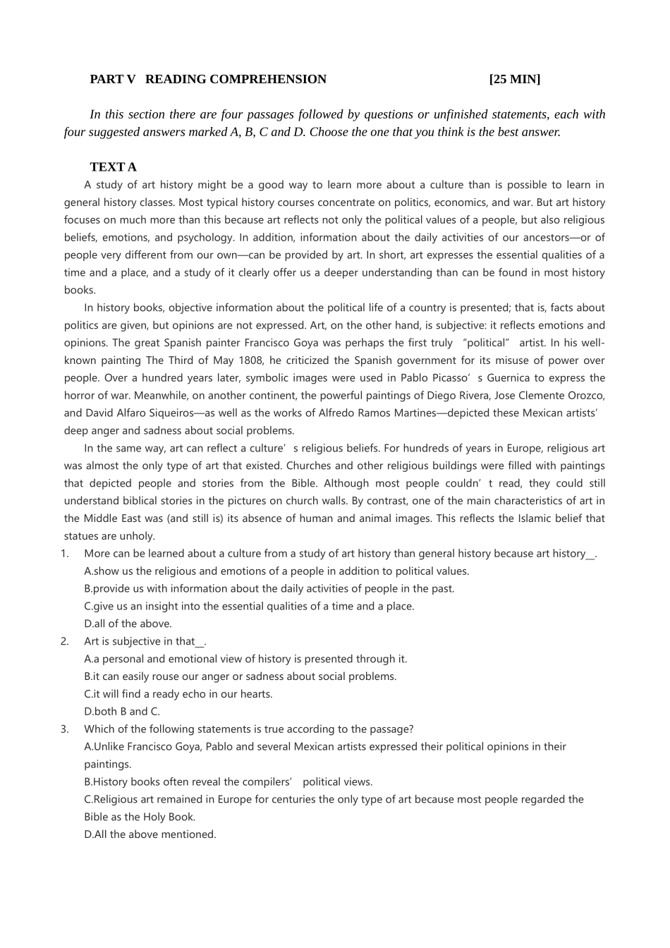 大学英语专业四级阅读理解模拟试题(含答案)(05)_第1页