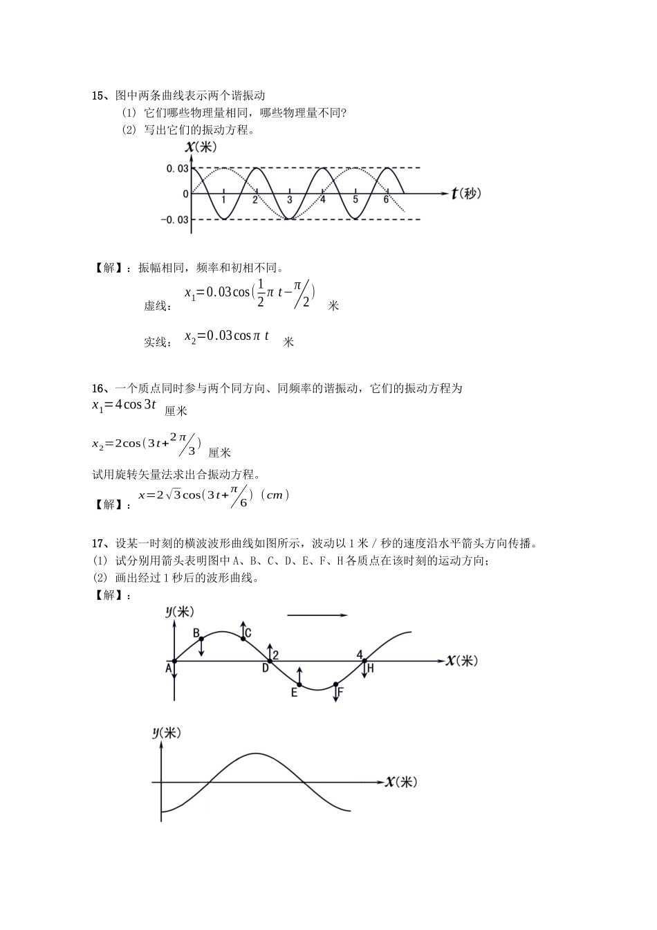 大学物理振动与波练习题与答案_第2页
