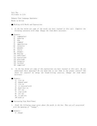 大学英语综合教程4(Unit6)教程答案