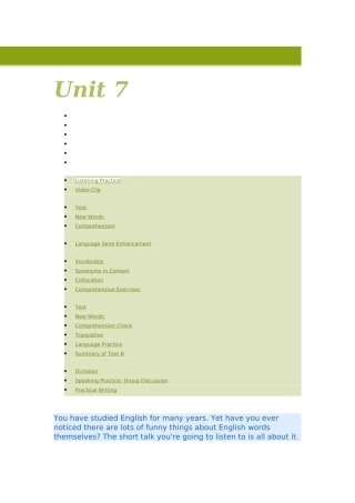 大学英语综合教程course2-unit7