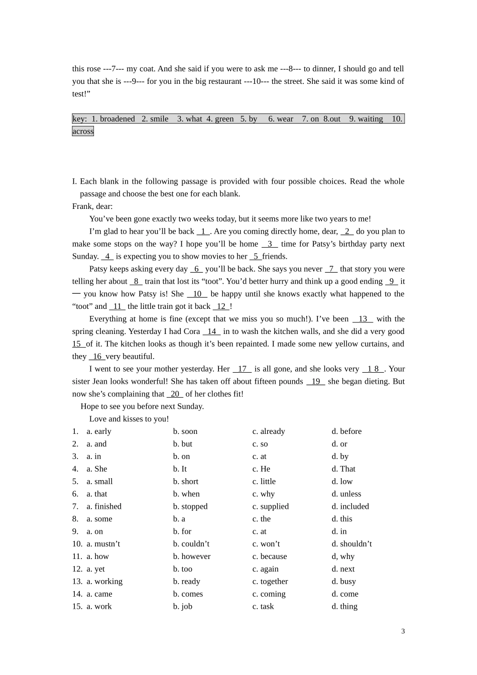 大学英语综合教程第五单元复习题_第3页