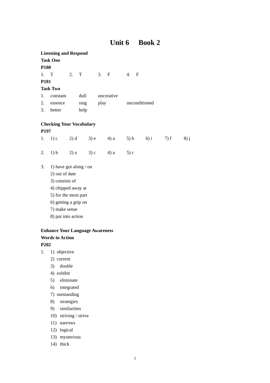 大学英语综合教程二第六单元答案_第1页