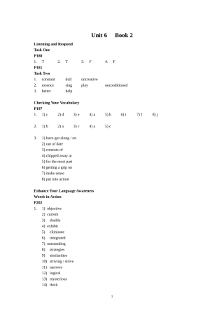 大学英语综合教程二第六单元答案