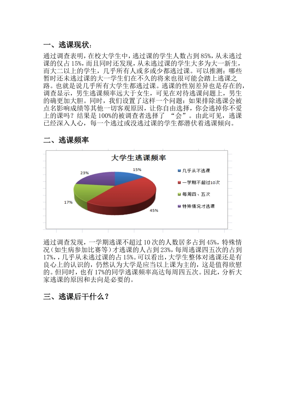 大学生逃课现象调查报告_第3页