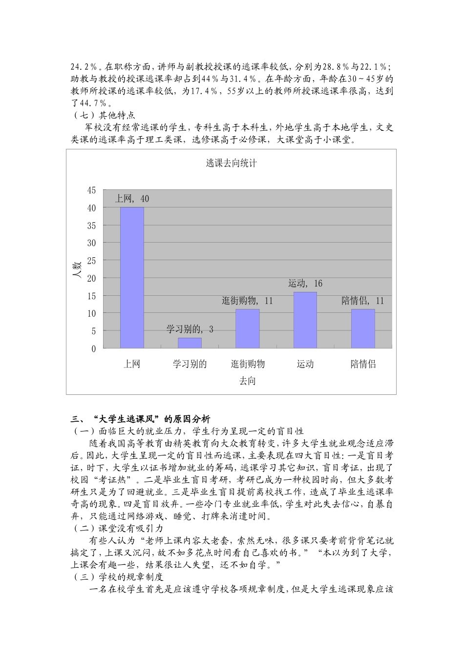 大学生逃课现象调查分析(文字版)_第3页