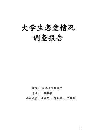 大学生恋爱情况完成稿