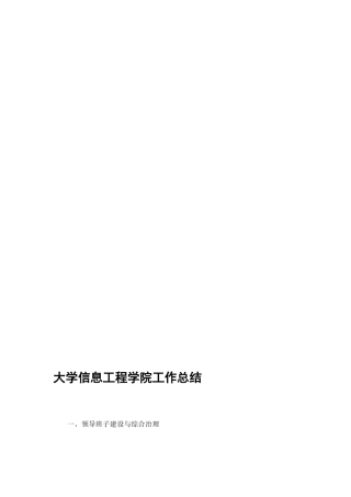 大学信息工程学院工作总结精选