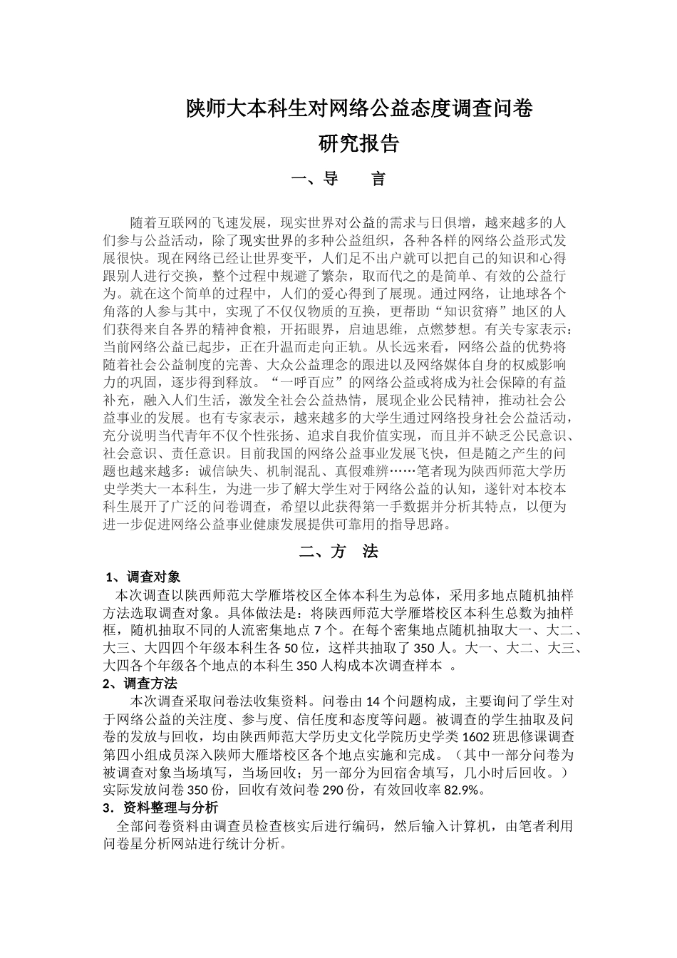 大学生网络公益态度调查报告_第1页