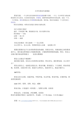 大学职业生涯规划格式