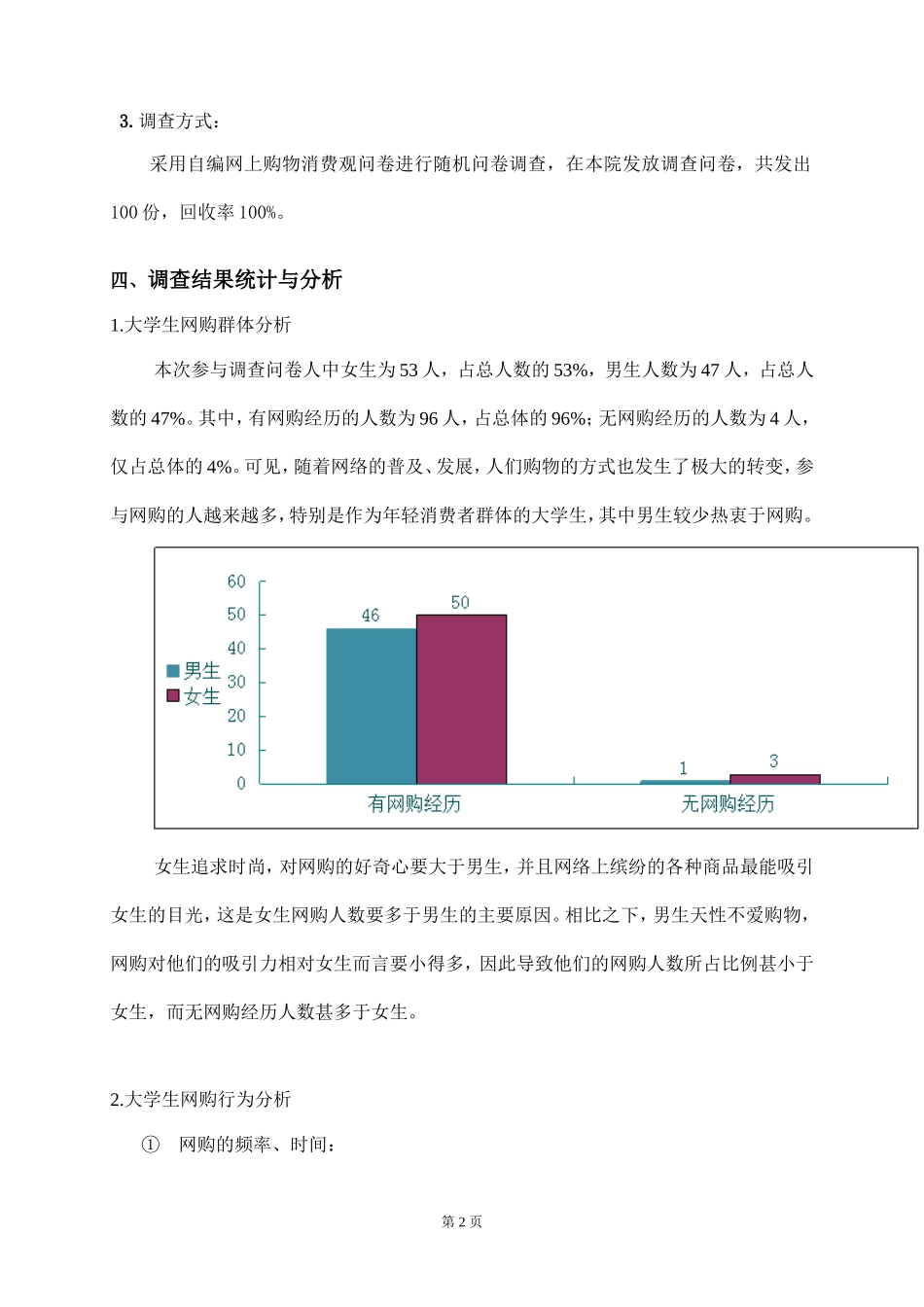 大学生网上购物消费观调查报告_第3页